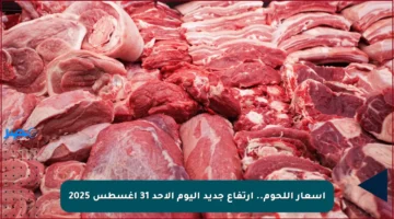 أسعار اللحوم.. ارتفاع جديد اليوم الأحد 31 أغسطس 2025